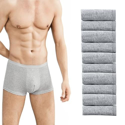 ACMEDE 10PCS sous-Vêtements Jetables pour Homme X-4XL Masculin Mélange de Coton Boxers Shorts Culottes Caleçons de Voyages pour Fitness Voyage Randonnée...
