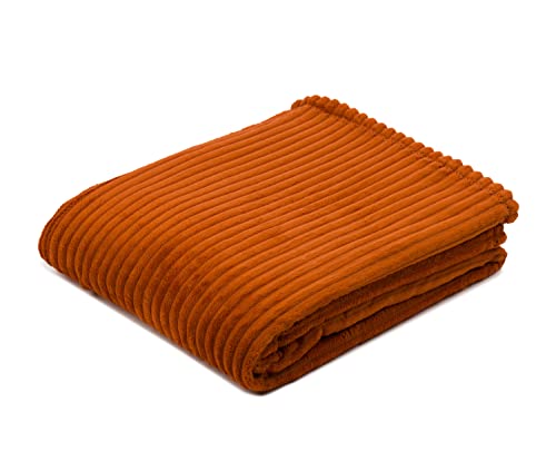 Gözze - Kuschelweiche Kuscheldecke, Feine Cord-Optik, 1040g/Stück, 150 x 200 cm - Zimt