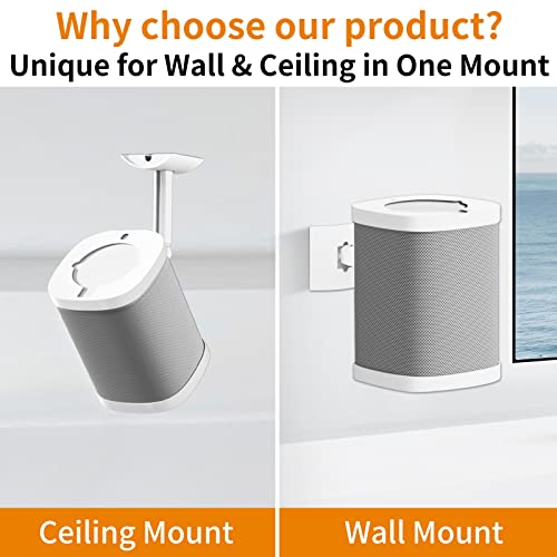 Soporte de pared compatible con Sonos One SL y Play 1 color blanco 3