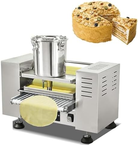 Commercial Automatic Cake Crust Machine, Adjustable Speed & Uniform Heating for Tortillas, Mango/Durian Lasagna, Easy to Use, Perfect for Bakeries & Restaurants, 8in Capacity