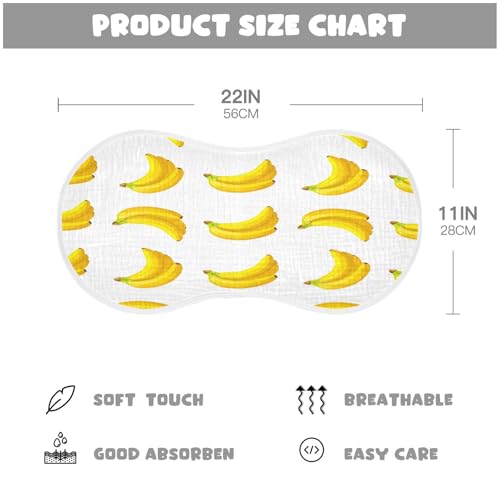 Kigai Banana Baby Burp Cloths Extra Soft and Absorbent Burping Rags Cotton Burping Clothes Baby Washcloths for Newborn Boys Girls - 1 Pack4