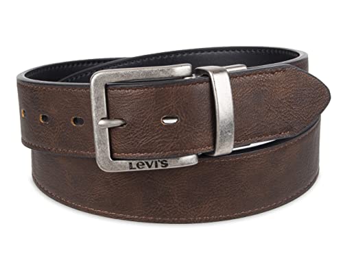 Image of Levi's Leather Men's Levis 40Mm Reversible Belt With Brushed Silver Buckle