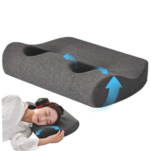 Oreiller avec trou d'oreille en mousse à mémoire de forme ergonomique - 8