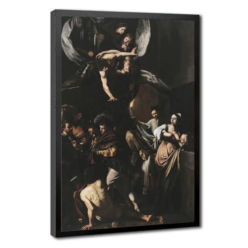 Impression sur toile Caravaggio Les sept œuvres de la miséricorde cadre