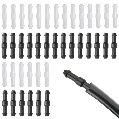 40 Stück Schlauchverbinder 4Mm,Spritzwasserschlauch Adapter,Auto Schlauchverbinder Universal,Scheibenwaschanlage Schlauch,Universal Wischwasserschlauch,Lsolierschlauch,Unterdruckschlauch(Schwarz/Weiß)