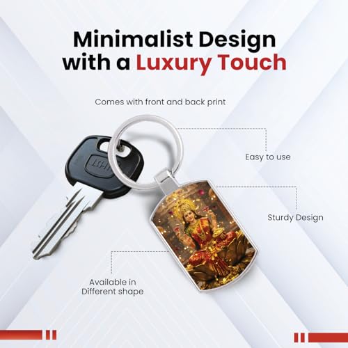 Image of Stylish Metal Keychains with Permanent Glossy Print - Inspirational Quotes & Spiritual Designs - Perfect Key chains for loved ones, Personal Use, Gifts & Return Gifts