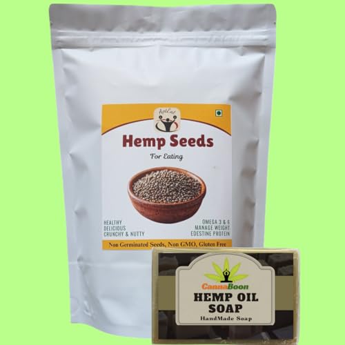 Image of AptEat Hemp Seed for Eating 530g+ hemp soap 75g combo pack Non Germinate Hemp Seeds for Eating Omega 3 Seeds | High in Protein, Fibre (530 GM, Whole)