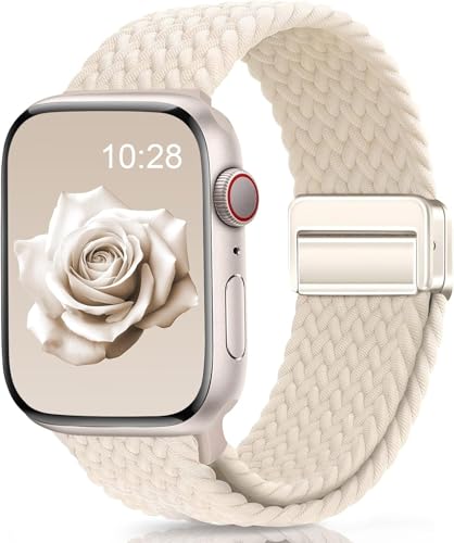 Image of Braided Nylon Band Compatible with Apple Watch 49mm /46mm /45mm /44mm /42mm /41mm /40mm /38mm | Adjustable Magnetic Clasp Strap Fit for Ultra 3 /2 /1, SE3 /2 /1 & Series 11 /10 /9 /8 /7 /6 /5 /4 /3 /2 /1
