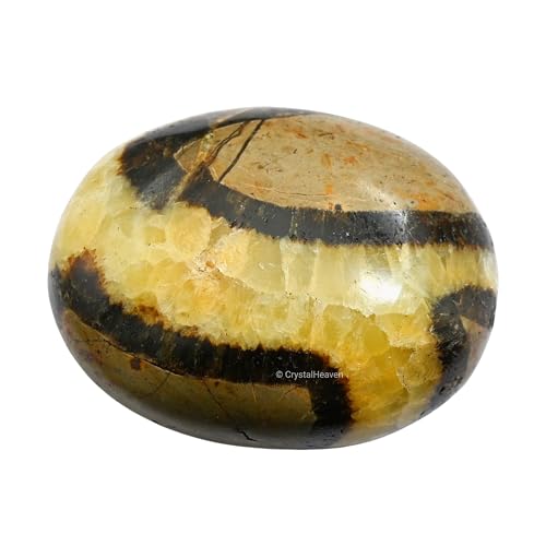 Image of Septarian Crystal Palm Pebbles Stones for Anxiety Stress Relief Massage - AAA Grade Original Healing Gemstone Agate Palm Stone for Yoga Meditation Spiritual Reiki Feng Shui