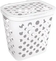 Cesto p/Roupas Usual 30L Ventilado Com Tampa Cores (Branco)