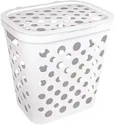 Cesto p/Roupas Usual 30L Ventilado Com Tampa Cores (Branco)