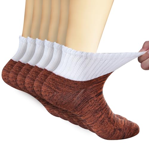 Image of +MD Bamboo Viscose Ankle Diabetic Socks for Men & Women, 6 Pairs, Soft Cushioned, Non-Binding Loose Top, Extra Wide