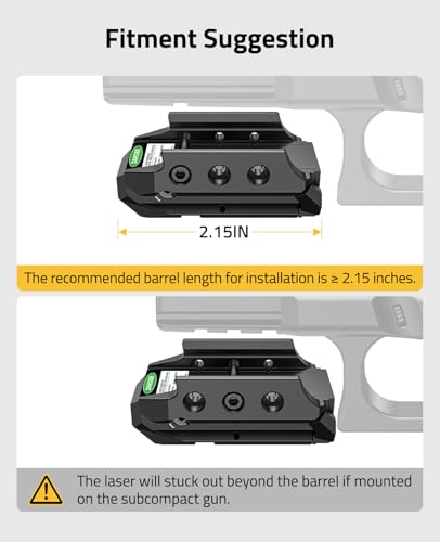 CVLIFE Rechargeable Green Laser Sight for Pistol, Upgraded Low-Profile Pistol Laser Sight with Magnetic Charging Port — view 4