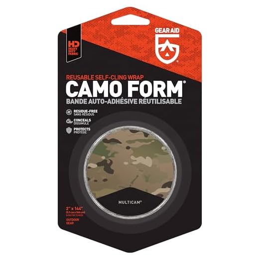 GEAR AID Camo Form Self-Cling and Reusable Camouflage Wrap, Multicam, 2” x 144” Roll, Model Number: 19418