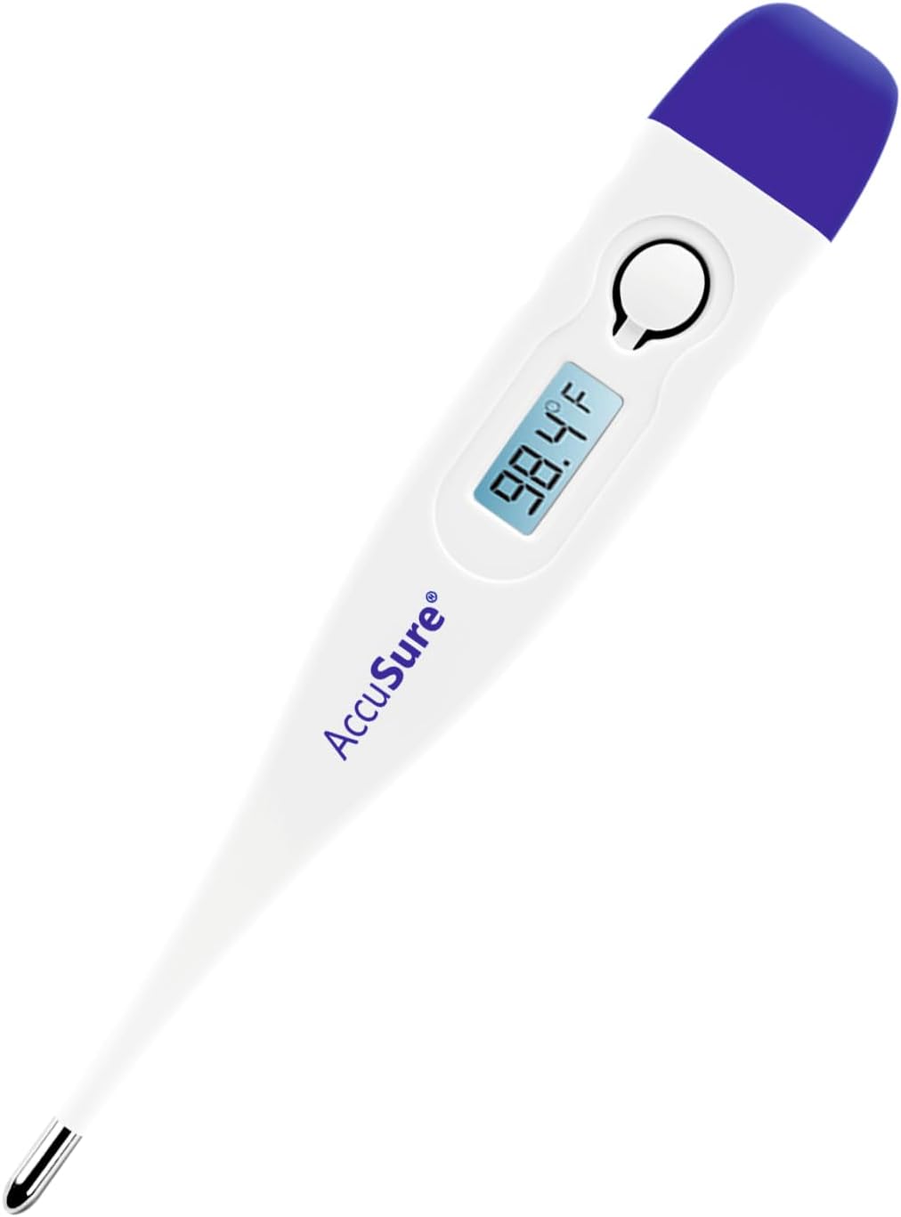 AccuSure MT-1027 Mercury-Free Digital Thermometer Transparent Storage Case White