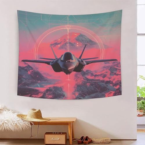 Avion 3D Effet Tapisserie Décoration Murale pour Chambre 180x230cm