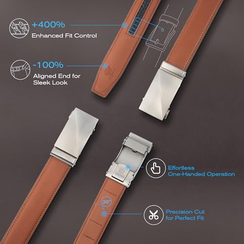 Men's Ratchet Belt - Genuine Leather, Custom Fit, Stylish and Durable (35mm)2