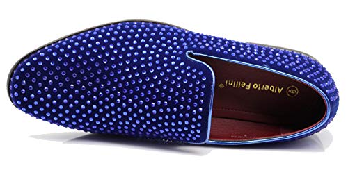 Image of SPK26 Men's Vintage Velvet Rhinestone Designer Dress Loafers Slip On Shoes Classic Tuxedo Dress Shoes
