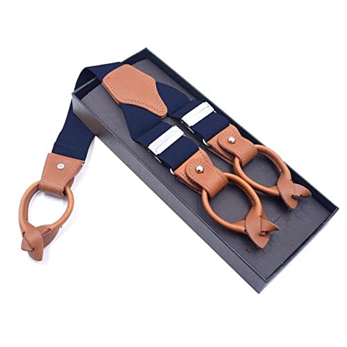 Bretelles hommes vintage en Y avec attaches boutons cuir boutons élastiques réglables