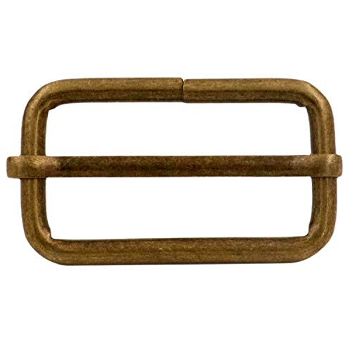 Generic Metal Bronze Rectangle Buckle with Slider Bar 1.5