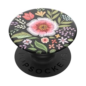 PopSockets: PopGrip Nintendo Switch, Kindle E-reader, Ipad Expanding Stand and Grip with a Swappable Top for Phones & Tablets – Flower Flair, Water proof