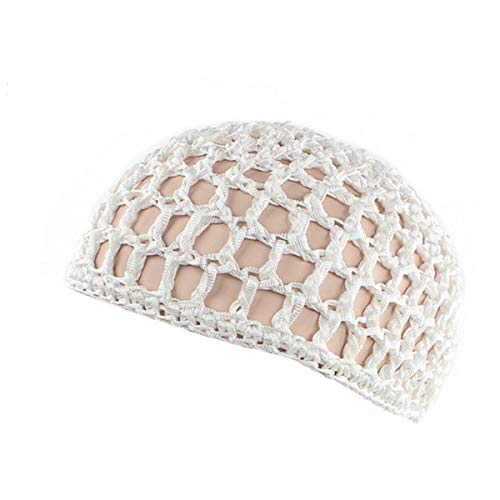 Image of Qianmome Women Soft Rayon Snood Hat Hair Net Crocheted Hair Net Cap Mix Colors