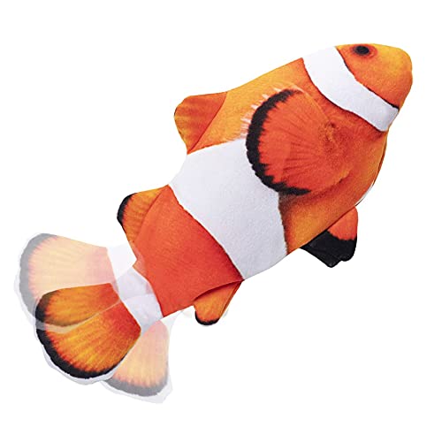 Image of Tocirelo Cat Toy Flopping Fish - Interactive Cat Toy for Indoor Bored Cats, Automatic Moving Floppy Fish Dog Toy, 11" Realistic Electric Kitten Kicker Exercise Stuff with Catnip SilverVine