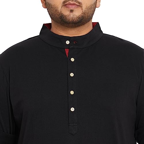Image of Bigbanana Plus Size Men's Regular Fit Solid Henley Tshirt