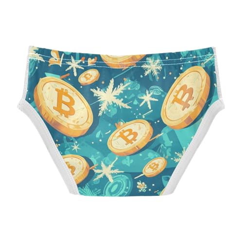 KLL Flying Bitcoins and Snowflakes Baby Boys Cotton Briefs Underwear Breathable Undies2