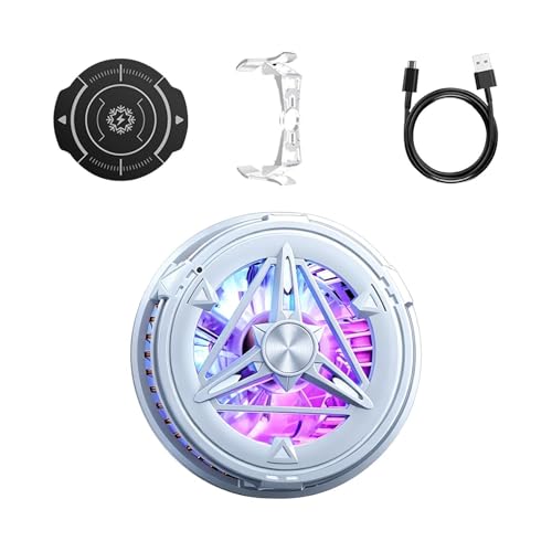 Enfriador de teléfono celular | Ventilador recargable, enfriador magnético para teléfono celular con pantalla de temperatura y luz | para portátiles, tabletas, hogar, vlogging al aire , juegos de