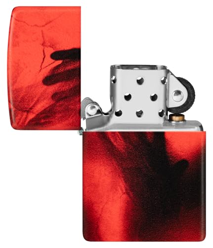 Encendedor Zippo Creepy Skull and Hand Rojo miniatura 2