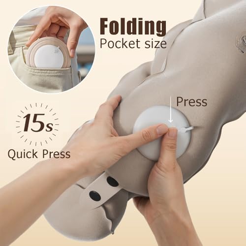Almohada Inflable para Viaje, tamaño estándar, algodón miniatura 4