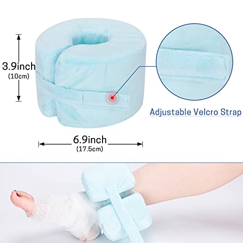 Image of SWISSELITE Foot Elevation Pillow Ankle Heel Protector Wedge Foot Support Cushion Anti-Bedsore Zipper Removable Cover Sleeping Rest - Nursing Cushion for Recovery