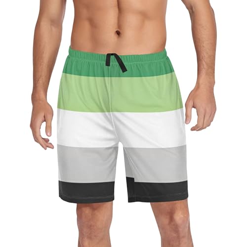 Pajama Shorts for Men Colorful Abstract Bright Rainbow Colors Athletic Pj Sleep Shorts Funny Custom Casual Pants S4