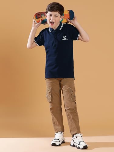 Image of Li'l Tomatoes Boys Pique Polo T-Shirt | Half Sleeve Casual Summer Wear | Soft & Breathable | 9-16 Years