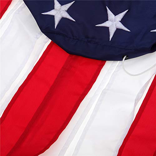 Aosivm 60 Inch American Flag Windsock Outdoor Embroidered Stars & Stripes 40 Inch USA Flags Patriotic Decorations Fade Resistant USA Decorations(2 Pack)-Windsock Outdoor Hanging (40 Inch) - Thumbnail 6