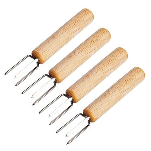 BESPORTBLE 4pcs Portable Corn Holders Handle Bbq Skewers for Fruit Meat Durable Stainless Steel Cooking Tools for Outdoor Grilling Camping and Family Gatherings