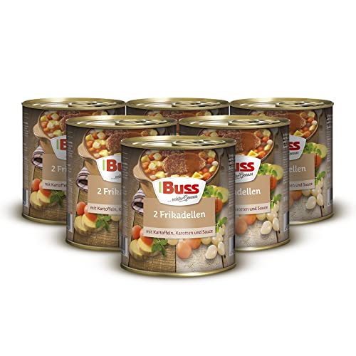 Buss Rustikale Gerichte - Frikadellen Eintopf mit Pariser Karotten und Kartoffeln - Lang haltbare Fertiggerichte zum schnellen Aufwärmen in Mikrowelle & Topf - 6 x 800g Buss Rustikale Gerichte - Frikadellen Eintopf mit Pariser Karotten und Kartoffeln - Lang haltbare Fertiggerichte zum schnellen Aufwärmen in Mikrowelle & Topf - 6 x 800g
