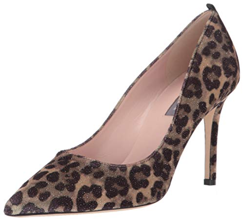 SJP by Sarah Jessica Parker Fawn 90 Pointed Toe Dress Pump, Zapatos de Tacón para Mujer, Marrón (Glitter Leopard Leoma), 36.5 EU