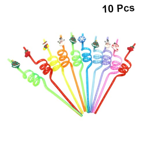 NUOBESTY 10 pitillos desechables con diseño espiral para fiesta miniatura 7