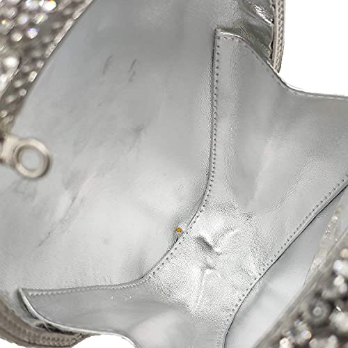 Halloween Novelty Skull Clutch Women Evening Bags Party Cocktail Crystal Purses And Handbags (Big,Silver) #TOP4