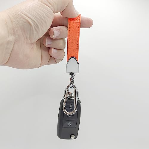 Image of Genuine Leather Car Keychain, Universal Heavy Duty Key Fob Keychain, Car Keychains Holder for Women and Men