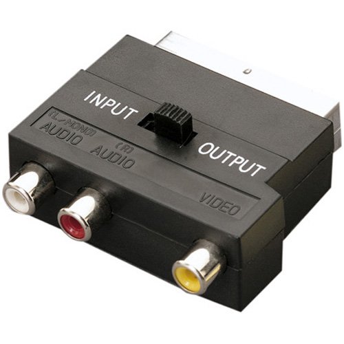 SCART to phono adaptor, stereo audio & video in/out - gold plated