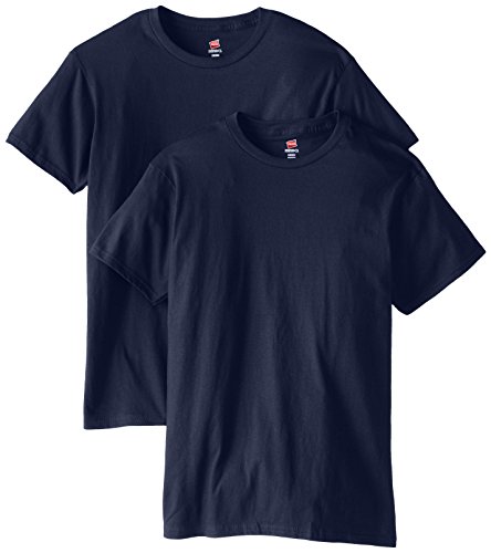 Hanes Men's Nano Premium Cotton T-Shirt (Pack of 2), Navy, Large
