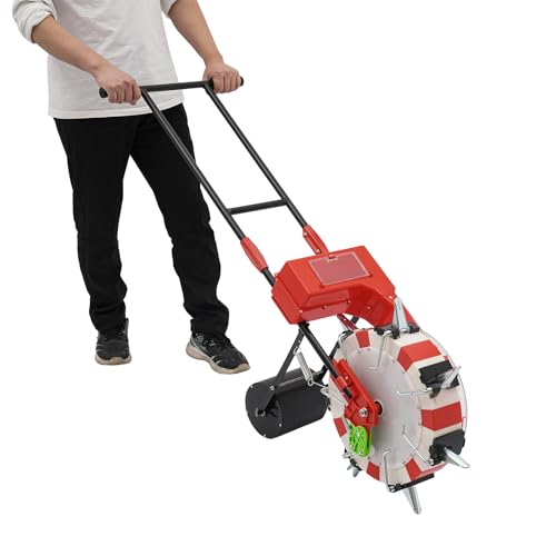 LUPENGSHOP Manual Hand-Push Seeder,7 Nozzles Hand-Push Roller Seeding,Garden Seeder,Durable Sweet