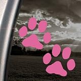 Dog Paw Prints Pink Decal Car Truck Bumper Window Pink Sticker