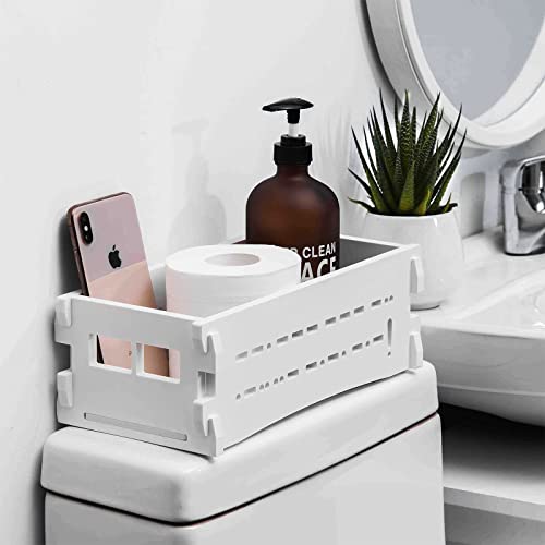 Bathroom Storage,Toilet Paper Holder Storage Fit For Small Spaces,Narrow Bathroom Cabinet With Bathroom Basket Great For Tiny Room,2 Bundle White By Aojezor #TOP4