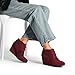 DREAM PAIRS TOMSON Women's Casual Fashion Outdoor Lace Up Low Wedge Heel Booties Shoes BURGUNDY 5.5 B(M) US