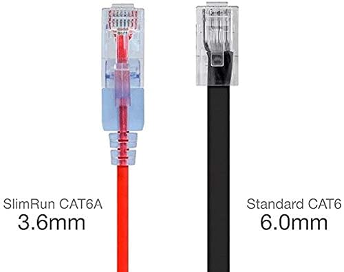 Vista 108 de Monoprice SlimRun Cat6A - Cable de conexión de red Ethernet, Blanco