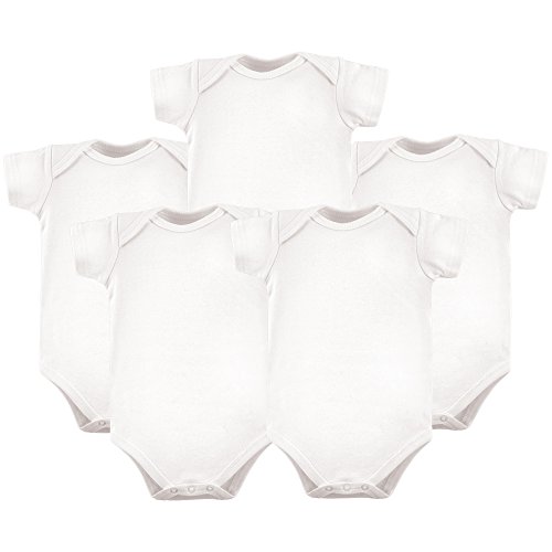 Hudson Baby Unisex Cotton Bodysuits, White, 9-12 Months
